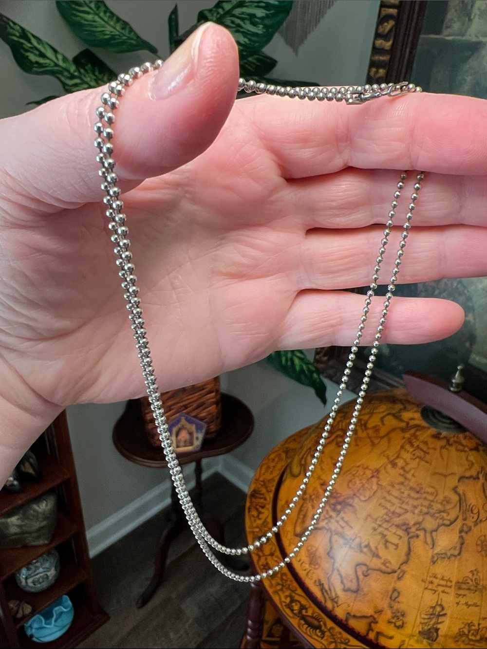 Vintage Italy Sterling Silver 925 Ball Chain Necklace 29.5” - Picture 4 of 5